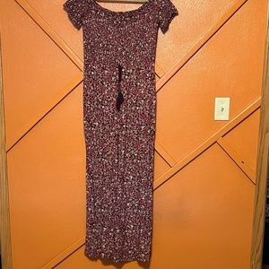 Xhilaration floral print Smocked off the shoulder wide leg jumpsuit.
